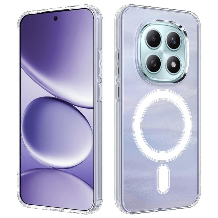 Case Cover Transparent (Compatible with Redmi Note 15) Protective Phone Case with Frame And Magnetic Feature Anti Yellowing Supports Wireless Charging Lightweight and Durable (Clear) Cellular phone case