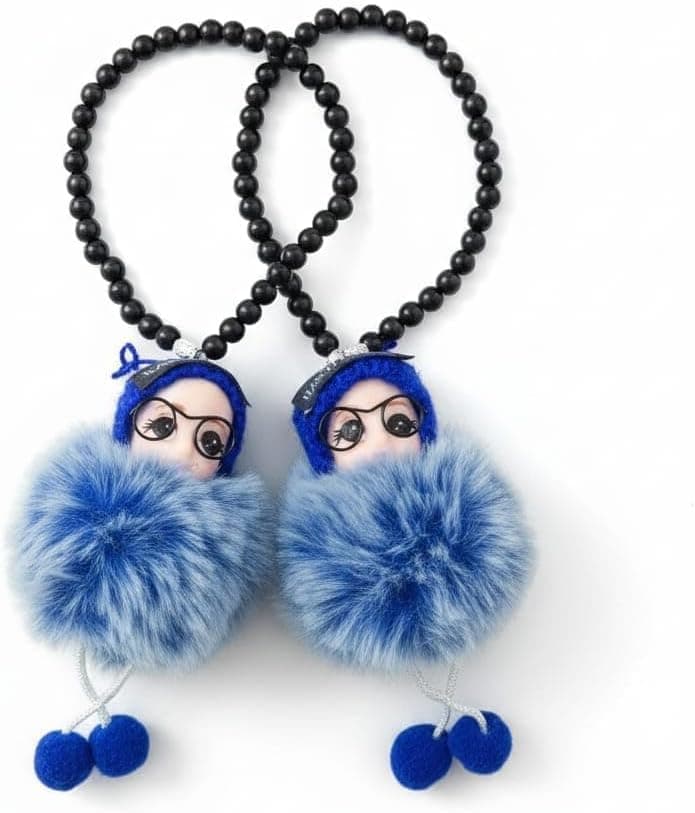 Beautiful and elegant chain - streamlined and elegant shape - modern shape - for car - blue * white pendant (2 pieces)-AGA Auto part