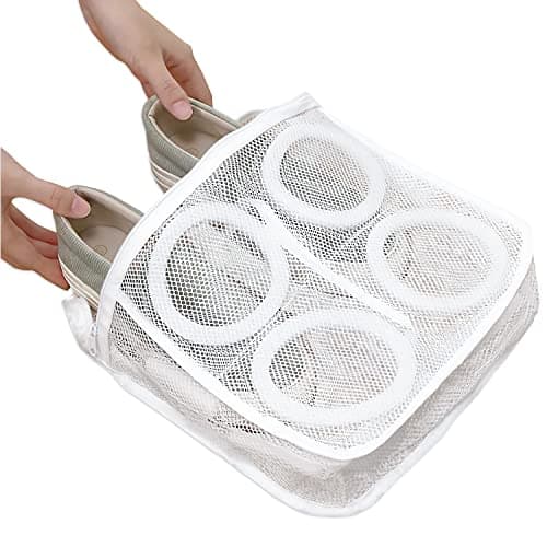 DELSEN Shoe Wash Bag Mesh Shoe Laundry Reusable Bag Shoes Wash Bags with Zips for Sneaker Trainers Football Boot Socks Bras Travelling Storage bag