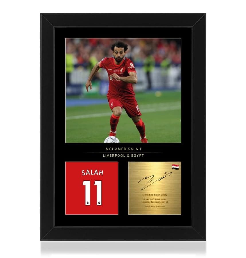 Mo Salah Display Gift with Digital Signature Copied (Black, 20 * 30cm) Wall art