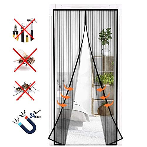 Magnetic Fly Screen Door, Keep Insects Out Mosquito Door Screen Mesh Curtain, Without Drilling Top to Bottom Seal Automatically, for Patio, Balcony