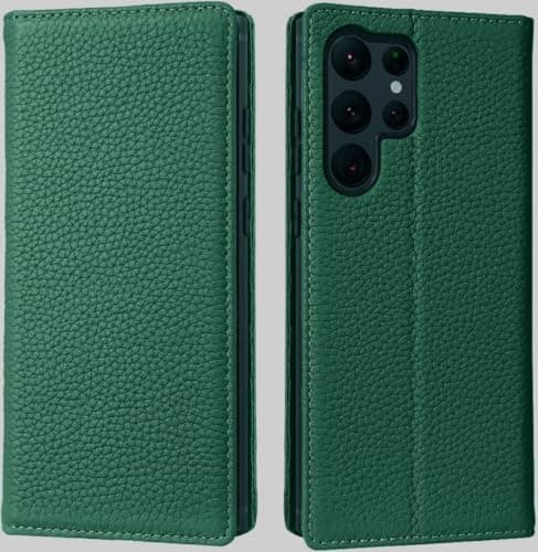 Case for Samsung S25 Ultra, Premium Leather Phone Case Back Cover Detachable with Trifold Wallet Card Holder Pocket for Samsung S25 Ultra (Green) Cellular phone case