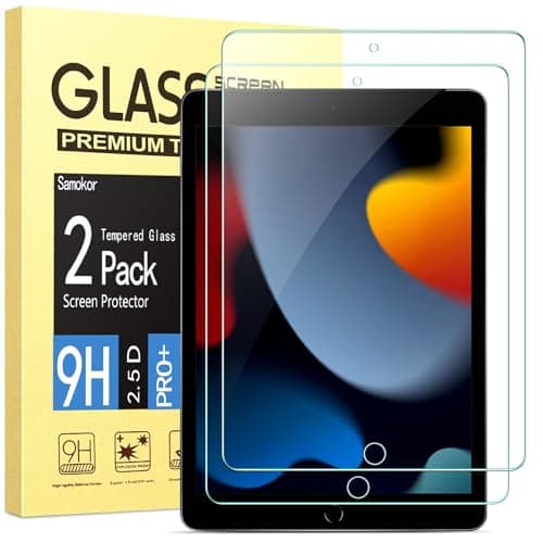 [2 Pack] Screen Protector for iPad 9th / 8th / 7th Generation (iPad 10.2 inch 2021/2020 / 2019), 9H, Anti-Scratch, Ultra Clear, Bubble-Free Tempered Glass Film for iPad 10.2" (iPad 9/iPad 8/iPad 7)