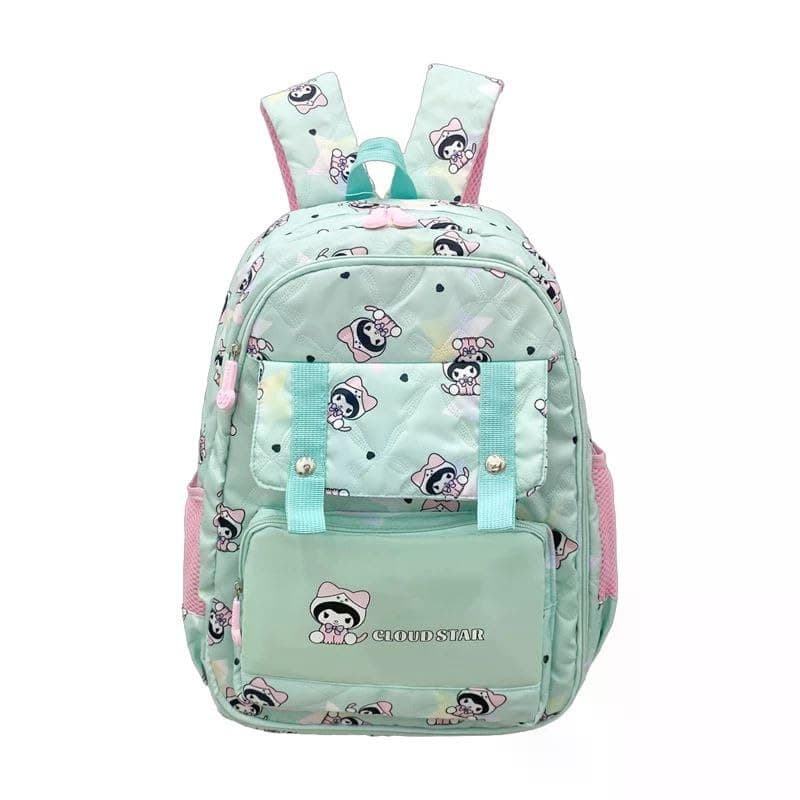 Light School Backpack, Pink and Black, 43cm, Open 180°, Side Pocket, Adjustable Shoulder Straps