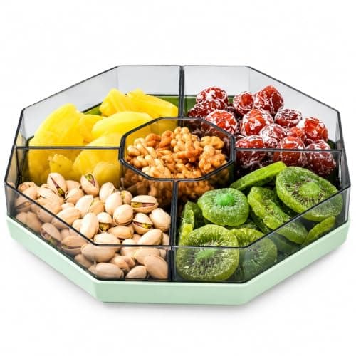 2 Tier Reinforced Plastic Organizer Box with Lid and Separate Inner Plates – Multi-Compartment Organizer with Detachable Plates and Separate Use – AM Storage box