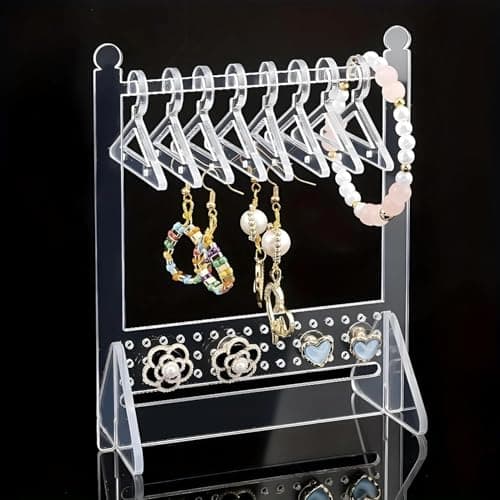 Plan A Clear Acrylic Earring Holder Clothes Hanger Display Organizer Stand (Shape 2)