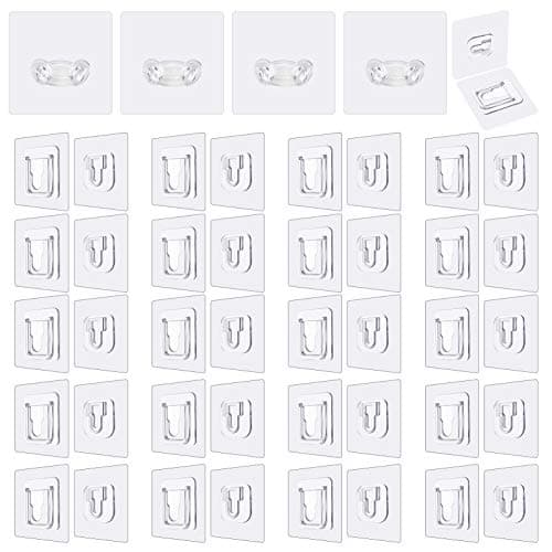 double sided adhesive hooks|20 pack double sided wall hook+4 pack wall hanger holder|13.2lb(max) | wall hooks for hanging, self adhesive hooks for bathroom kitchen office hanging, FR-HKJS-0128-1212 Storage hook
