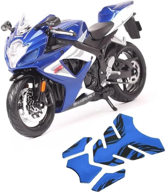 KaberTrade Flexible Motorcycle Tank Protector for Superior Protection and Attractive Sport Look (1 Set of 4, Blue*Black, Code:8428) Sticker decal
