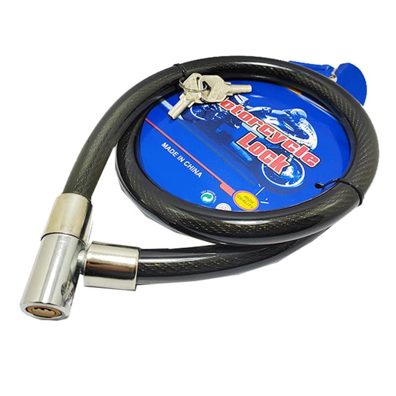 KaberTrade Bicycle Lock Motorcycle Scooter Universal Strong Durable Bicycle Motorcycle Bicycle Lock (Black Bearing Lock, Wire Length 110cm, Code :10402) by KaberTrade