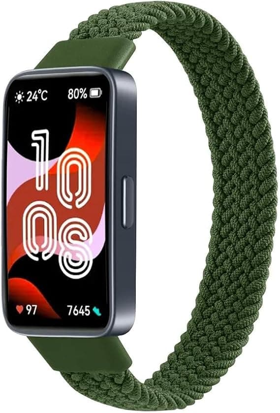 Xmob Premium Quality Smart Watch Band:Single Loop Adjustable Nylon Braided Replacement Strap Compatible with Watch 10/9/HW Band 8.