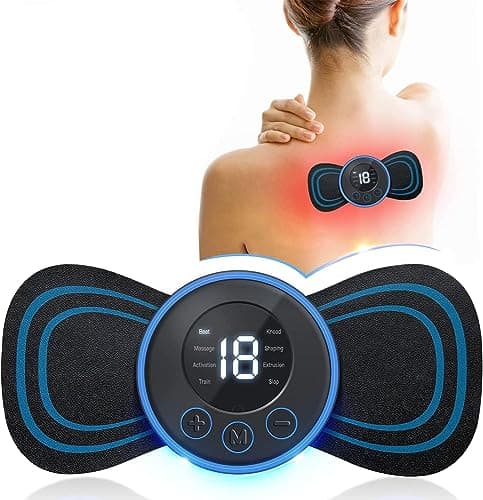 REZNOR Portable Wireless Neck Body Massager with 8 Modes Rechargeable Pain Relief EMS Massage Machine for Neck Shoulder Back Hand Arms Waist Legs Massager for Home Office