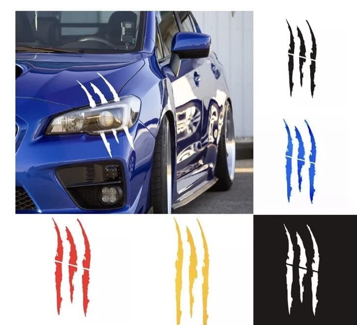 ARAWARA Car Stickers Reflective Monster Claw Scratch Marks Headlight Bumper Sticker Waterproof Decal (Black)