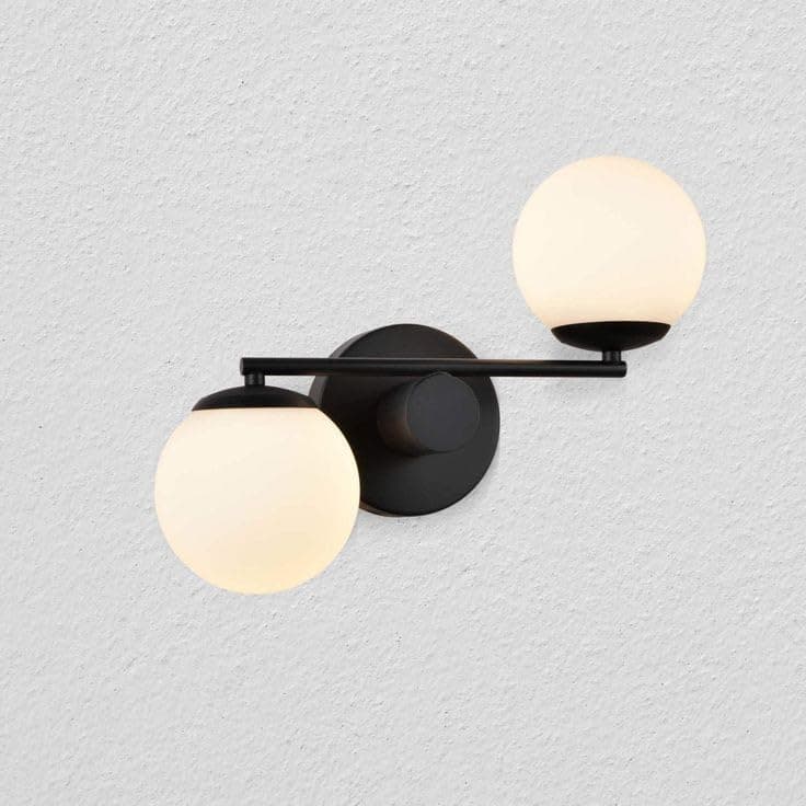 Generic Abalek 2 Bulb Without Bulbs 15x30x15cm Black