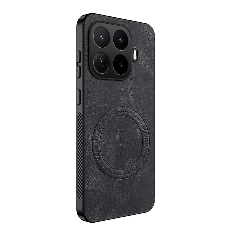 GOLDEN MASK Compatible With Xiaomi 17T Pro Leather Like Shell Magnic Case (Black)