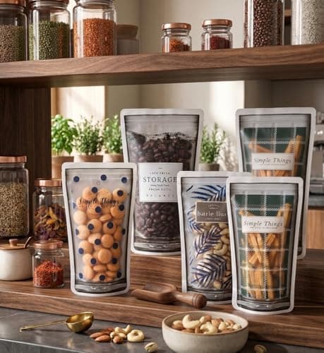 Set of 4 Collapsible Storage Jars 250g Capacity Cup Design Zipper Seal Food Grade Containers for Grains Legumes and Snacks Portable Space Saving