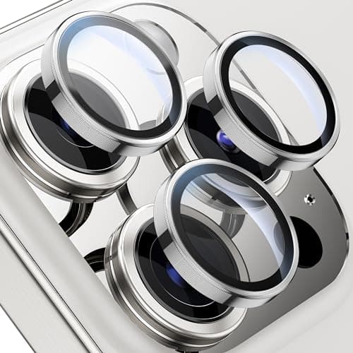 WSKEN for iPhone 16 Pro/iPhone 16 Pro Max/iPhone 15 Pro/iPhone 15 Pro Max Camera Lens Protector - [Original Shooting Model] Shatterproof Ultra HD Tempered Metal Glass Camera Screen Protector Cover