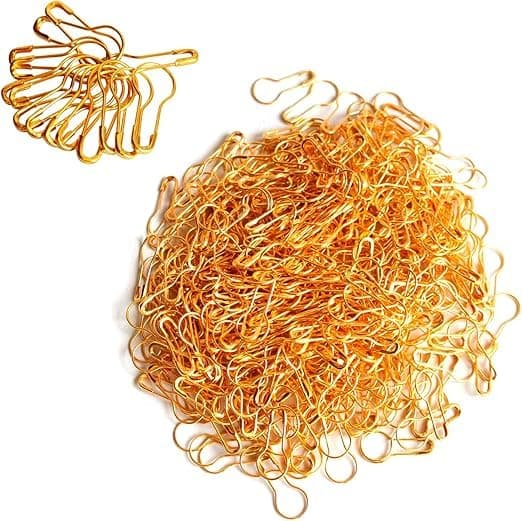 1000 Pieces 21mm Small Metal Safety Pins Gourd Pin Bulb Pin Clothing Tag Pins for Clothing Making DIY (Gold) Sharp pin