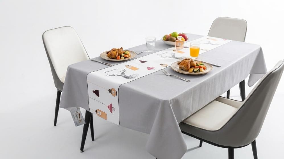 Waterproof Stain Resistant Tablecloth Linen Texture 137 x 183 cm WaterProof Stain Resistant High Quality Material