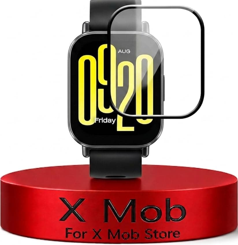 X Mob Flexible Screen Protector, HD Clear Film, 3D Curved Edge, Anti-Scratch, High Touch Sensitivity, Easy Installation, (Not Glass) (Mi Watch 5 Active)