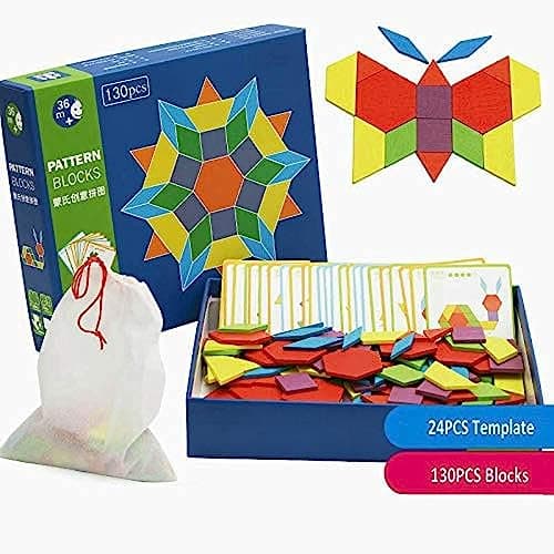 Pattern Blocks 130 PCS Puzzles