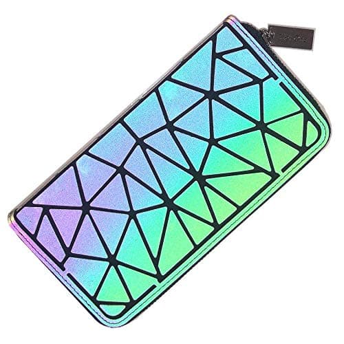 Ulalaza Geometric Luminous Tote Bag Holographich Purses and Handbags Flash Reflactive Crossbody Bag for Women