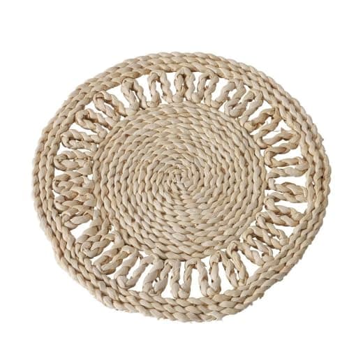Generic Round Natural Wicker Coaster, Heat Resistant, for Trays, Pot, .za