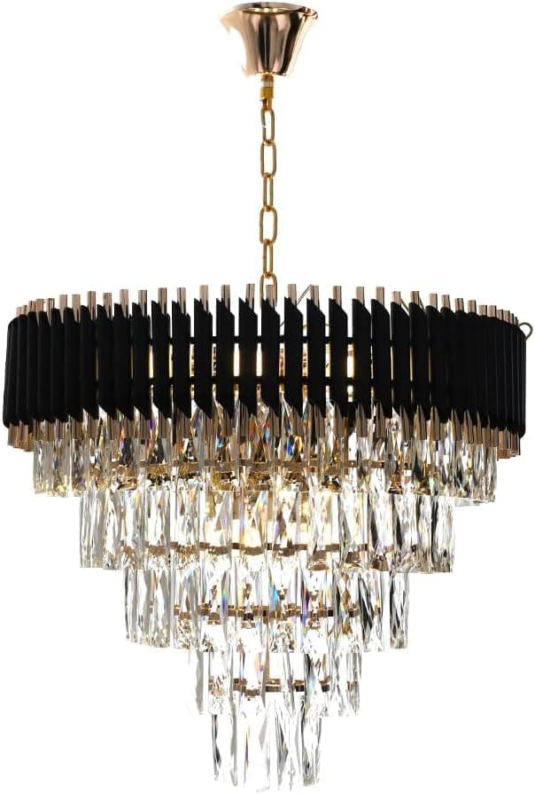 4 Rings Glass Round Ceiling Lamp - Modern Gradient Lighting Unit for Living Room, Dining Room, Entryway