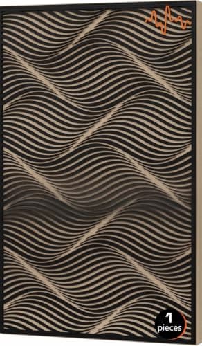 ACOUSTIC MOTION Acoustic Panels 5.5cm Thick 120X60 cm Fiberglass+Wood Sound Proof-Bass Trap,Sound Absorbing,Diffusion decorative Panels VISUAL NOISE design for Studios,Home Theater Ceiling,Wall,Black Insulation