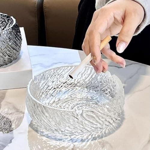 Generic Crystal Glass Ashtray, 13.2 cm Diameter .db