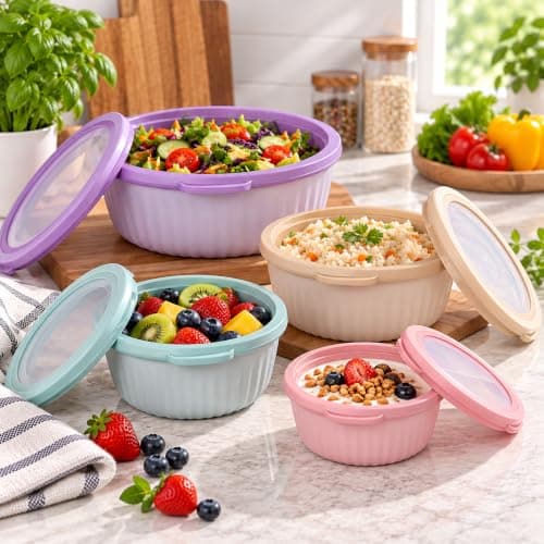 Refrigerator Boxes Set, 4 Pieces, 400ml 800ml 1400ml 2400ml, Silicone Lid | BPA Free, Leakproof Silicone Lids, 4 Sizes For Refrigerator And Freezer, Microwave Without Lid, Dishwasher Safe, Easy Storage Food storage container