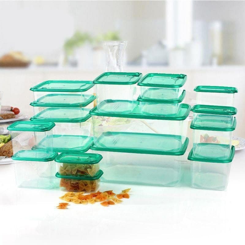 طقم علب حفظ طعام 34 قطعة (17 علبة) - طقم عملي صحي وآمن للتسخين والتخزين C Food storage container