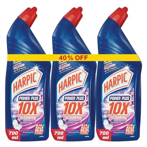 Harpic Toilet Cleaner Power Plus -Lavender Scent | 700ml x 3 | (40% Off)
