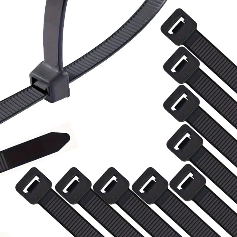 Cable Tie Heavy Duty, Self-Locking Nylon Wire Ties Suitable for Outdoor and Indoor Use (100 Ties,Black, 37cm, 7.6mm Wide) - by KaberTrade