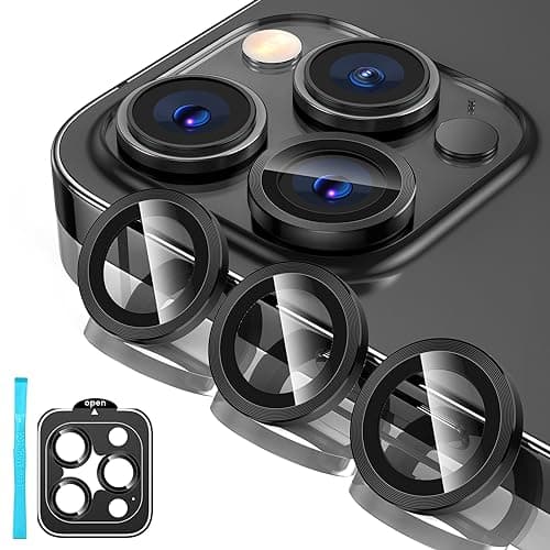 Tensea Camera Lens Protector Compatible for iPhone 15 Pro Max/15 Pro/16 Pro Max/16 Pro/, Metal Aluminum Alloy Tempered Glass Cover Camera Screen Protector Accessories, Case Friendly (Purple)