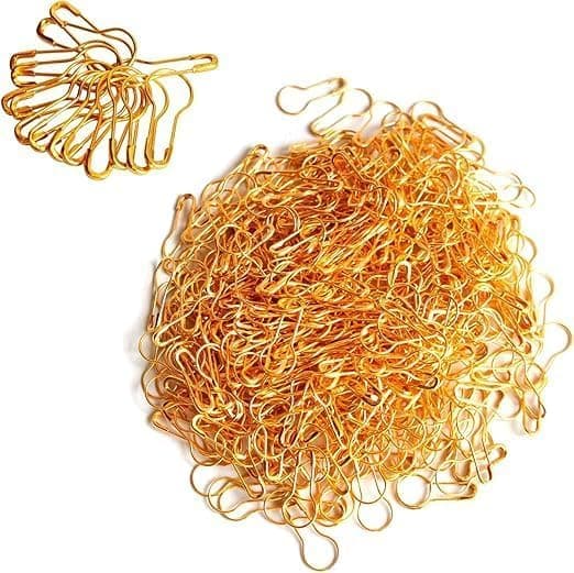 1000 Pieces 21mm Small Metal Safety Pins Gourd Pin Bulb Pin Clothing Tag Pins for Clothing Making DIY (Gold) Sharp pin