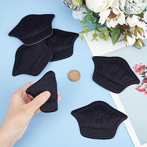 BrimShop - (2 Pairs) Heel Pads for Sneakers Shoes, Heel Inserts for Men and Women, Shoe Inserts for Loose Shoes, Heel Pain Relief and Blisters Black