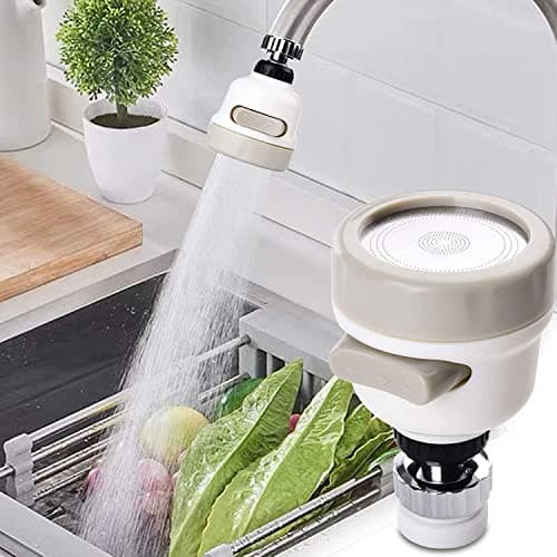 Trending Tail Movable Kitchen Sink Faucet With 360 Degree Rotation, 3 Mode Spray Head, Anti Splash ABS Nozzle, Removable Head - Fits Most Taps Faucet water aerator