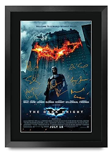 HWC Trading A3 FR Dark Knight Christian Balloon Printed Gifts Autographed Poster for Movie Memorabilia Fans - A3 Framed