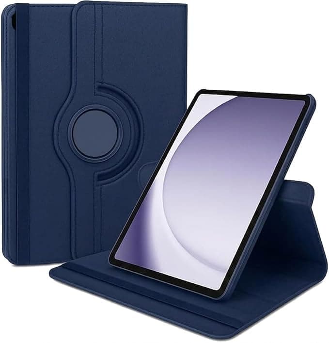 X Mob 360 Degree Rotating Case Compatible with Samsung Galaxy Tab A9 8.7 inch, Tab A11 8.7 inch Flip Stand Leather Pattern (Navy) Portable electronic device cover