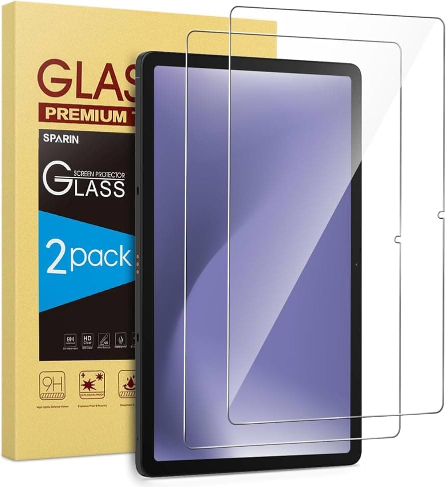 Pack of 2 Tempered Glass Screen Protectors for Samsung Galaxy Tab A9+/A9 Plus 2023, 11-Inch, HD Clear Transparent, 9H Hardness with Easy Alignment Tool