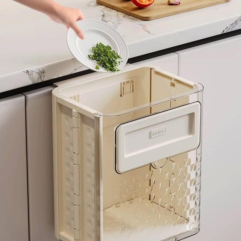 Generic Hanging Kitchen Door Organiser Basket, Multi-Purpose Wall Mounted Bin Holder, Foldable Storage, .ho