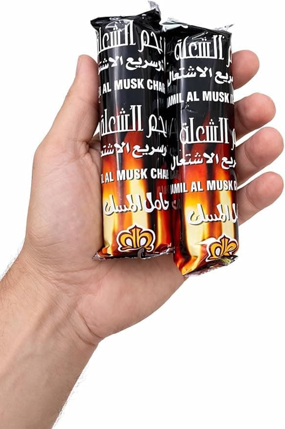 أقراص فحم الشيشة "المسك" سريعة الاشتعال، فحم الشعلة سريع الاشتعال بلمسات طويلة بدون روائح ودخان باكيت 20 قطع Solid fire fuel