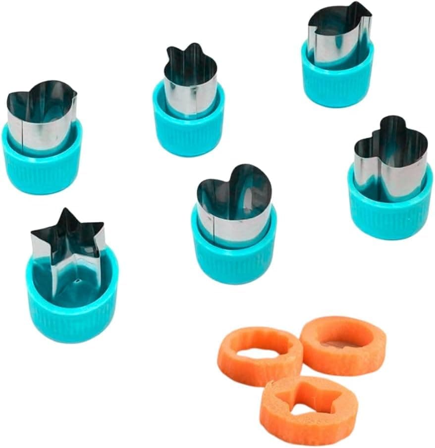 12-Piece Stainless Steel Cutter Set with Plastic Handles for Dough Biscuits Vegetables Fruit Shaping and Food Decoration Meal Coordination Tool Set