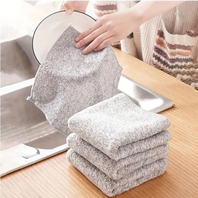 Generic Grey Kitchen Towel Set of 10, 25 x 25 cm, .kI
