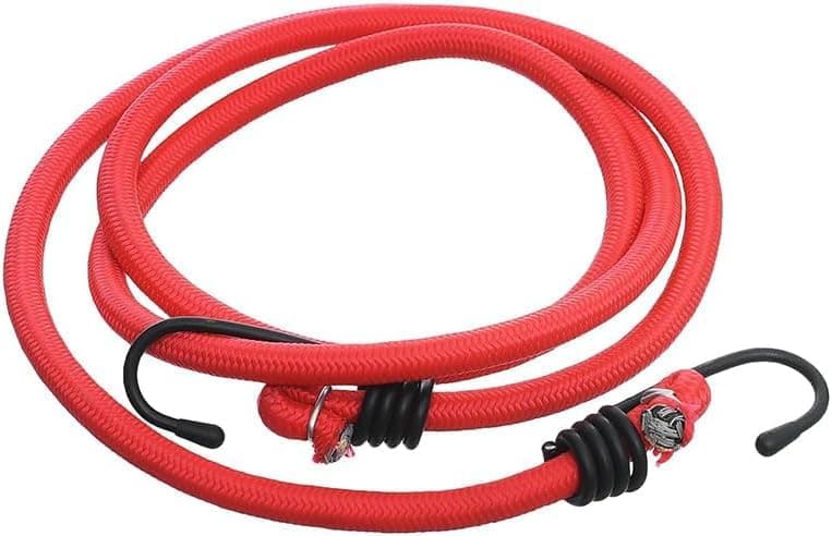KaberTrade KaberTrade Elastic Rope with Metal Hooks, Strong Elastic Luggage Tie Down Elastic for Cars, Motorcycles, Camping (Red, 1 Piece, 2 Meter Length, Code:4352)