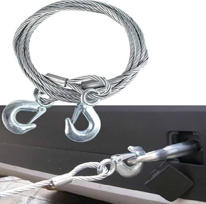 WIRE Strong and Durable Car Towing Rope, High Strength Steel Hook for Emergency Car Towing (14ML, 3.5M, Bearing 7T) - AGA Auto part
