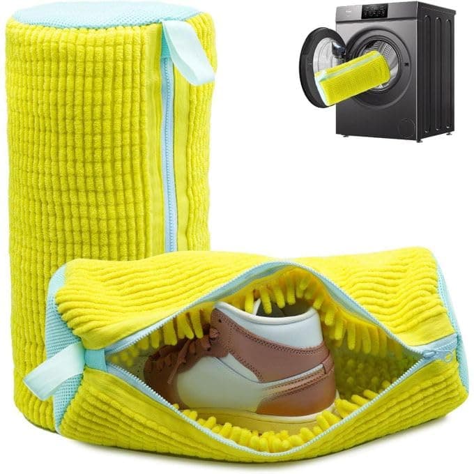 Microfiber Shoe Washing Bag with Internal Brushes for Machine Cleaning Storage bag