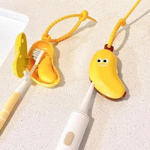 The new banana-shaped toothbrush holder set - practical and cute at the sametime! The set consists of: Toothbrush case - Silicone toothbrush set - Banana design holder and toothpaste dispenser for tid