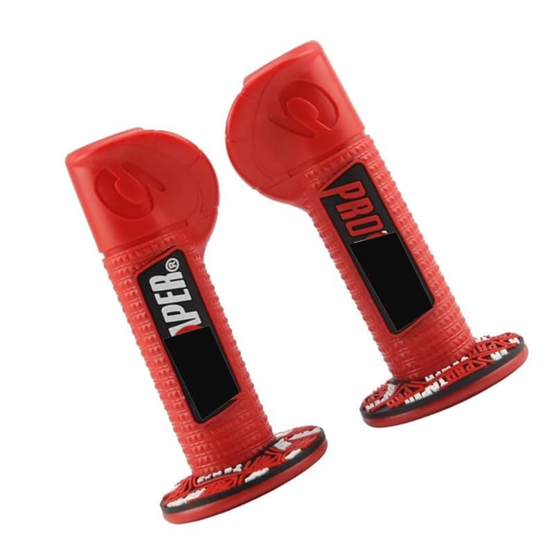 KaberTrade Professional Motorcycle Handlebar Grips Anti-Vibration Universal Compatible with Off-Road Bike Motorcycle Scooter (2 Piece Set, Red, Code:9995)