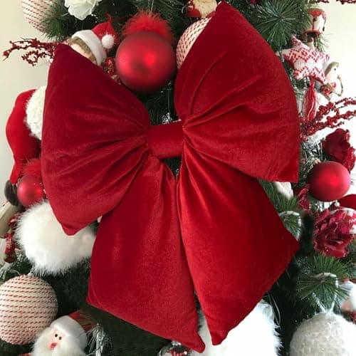 Seasonal Accent - Large Red Christmas Ribbon for Luxurious Tree, Window, and Gift Decorations, Bringing a Happy and Stylish Festive Mood to Your Home Decor Hanging ornament